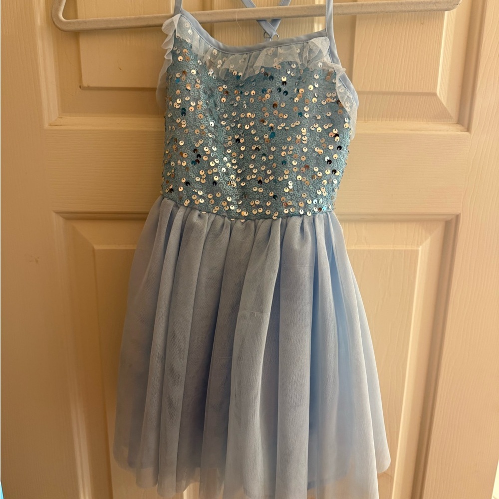 Cat and jack Sparkling Blue Sequin Dress size xs (4-5)